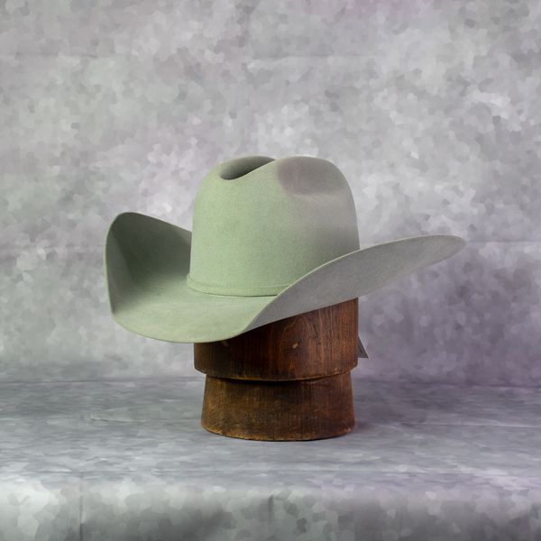 Photo of Custom Pure Beaver Felt Hat made by hand from Greeley Hat Works in Aqua color