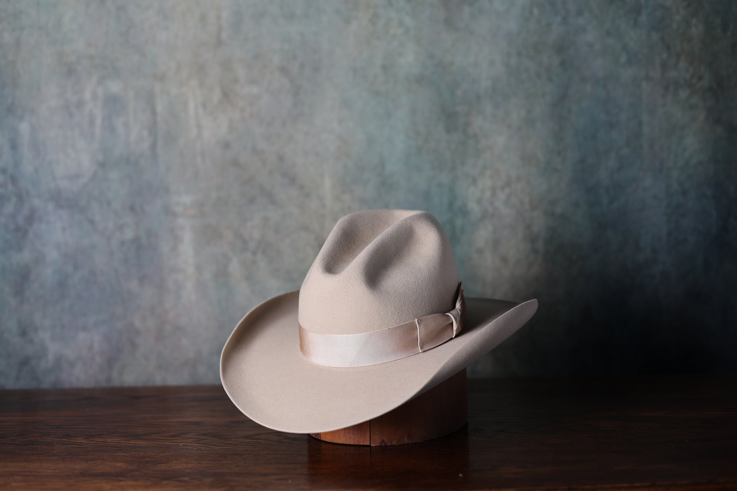 Photo of the front of the NINE70 Owens Fashion Hat from Greeley Hat Works with thick tan band, buckskin color and unisex style