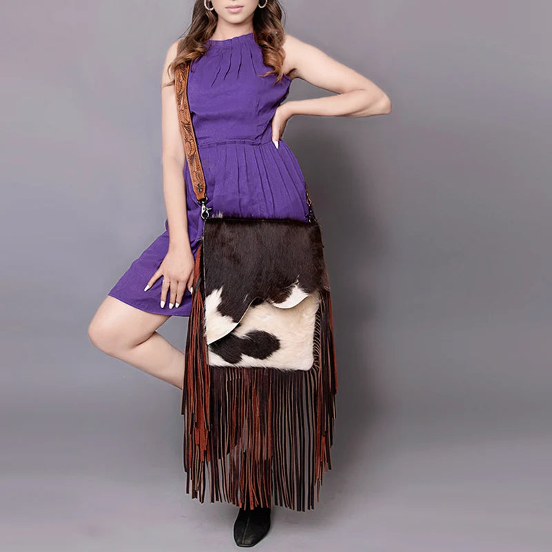 LC-ADBGZ147 Messenger Hair On Genuine Western Leather Women Bag