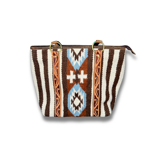 M&F Brown Aztec Stripe Tote Bag