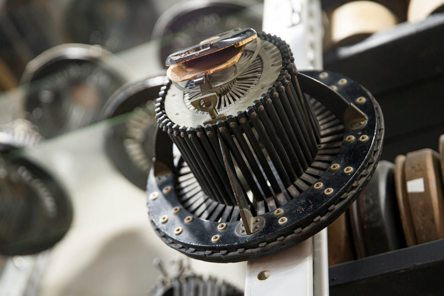 The conformateur is a tool from the 1800s, used still at Greeley Hat Works to measure individuals heads and to capture their head patterns for a custom hat experience.