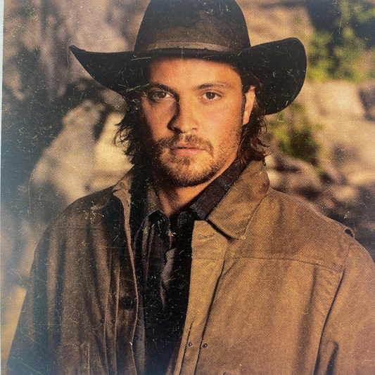 Photo of Kayce Dutton, from the hit series Yellowstone, wearing a Custom Cowboy Hat from Greeley Hat Works