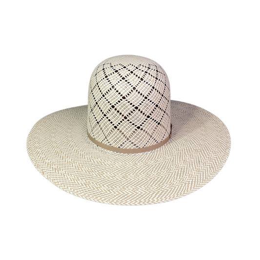 Photo of Twister Shantung Open Diamond 4 1/2" Brim straw hat from Greeley Hat Works