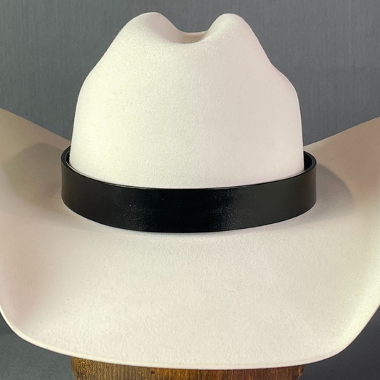 Classic Leather Hat Band with Concho Buckle