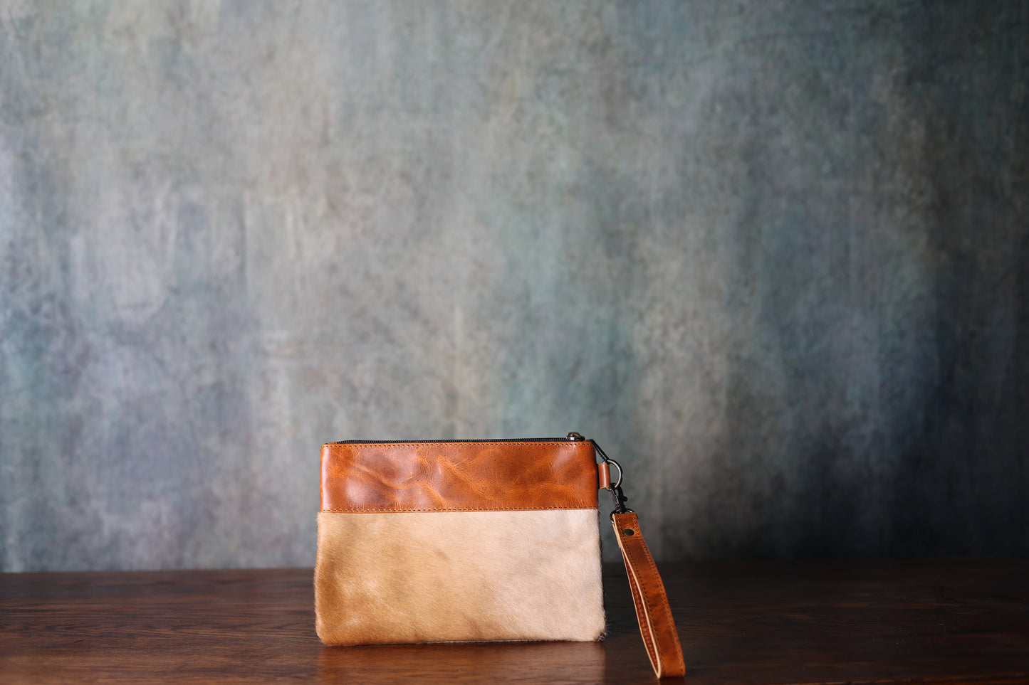 Genuine Cowhide Wristlet Highlands Clutch Bag