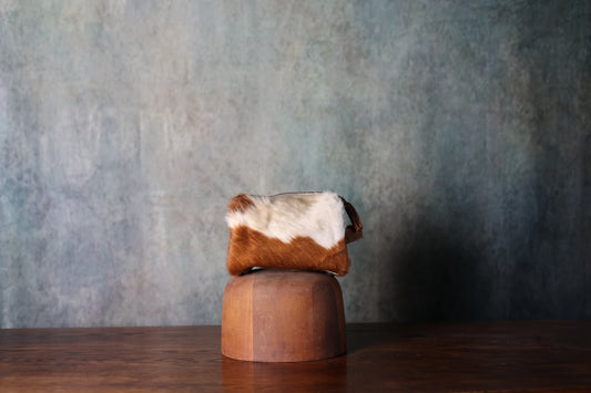 Genuine Cowhide Handcrafted Cosmetic Pouch - Highlands Cowhide Makeup Bag