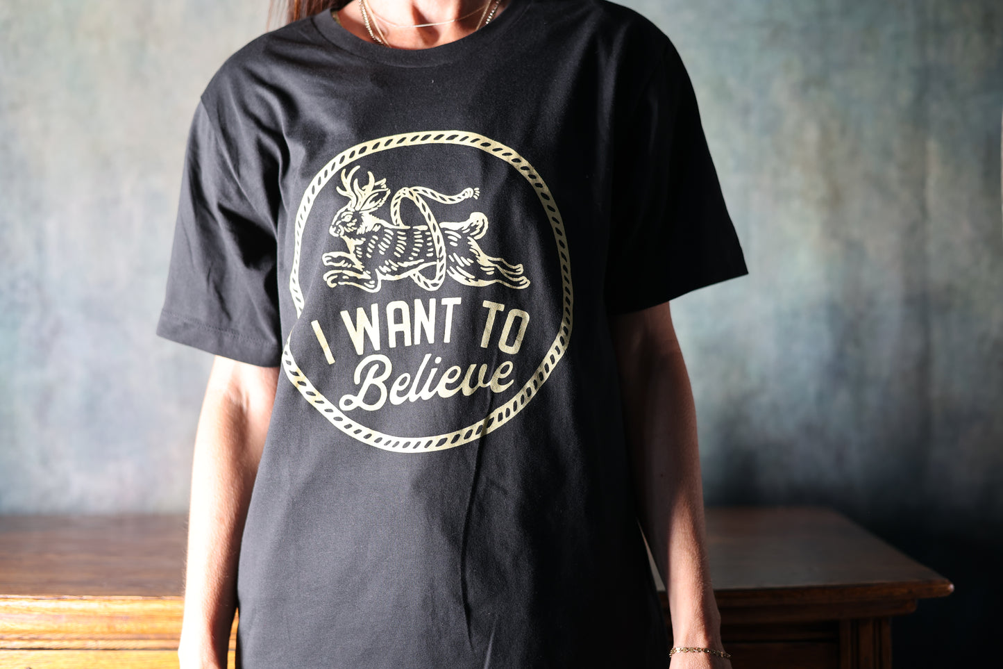 Drunk Hare Co I Want To Believe T-Shirt Black - Combined