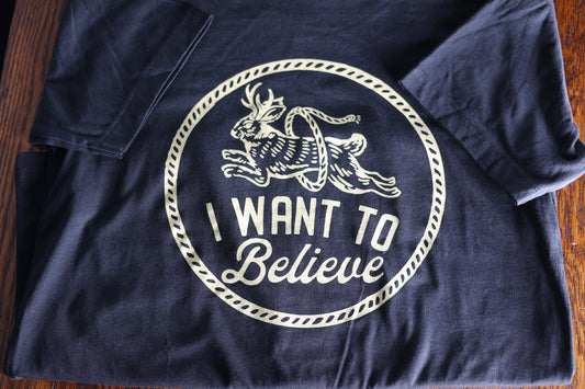 Drunk Hare Co I Want To Believe T-Shirt Black - Combined
