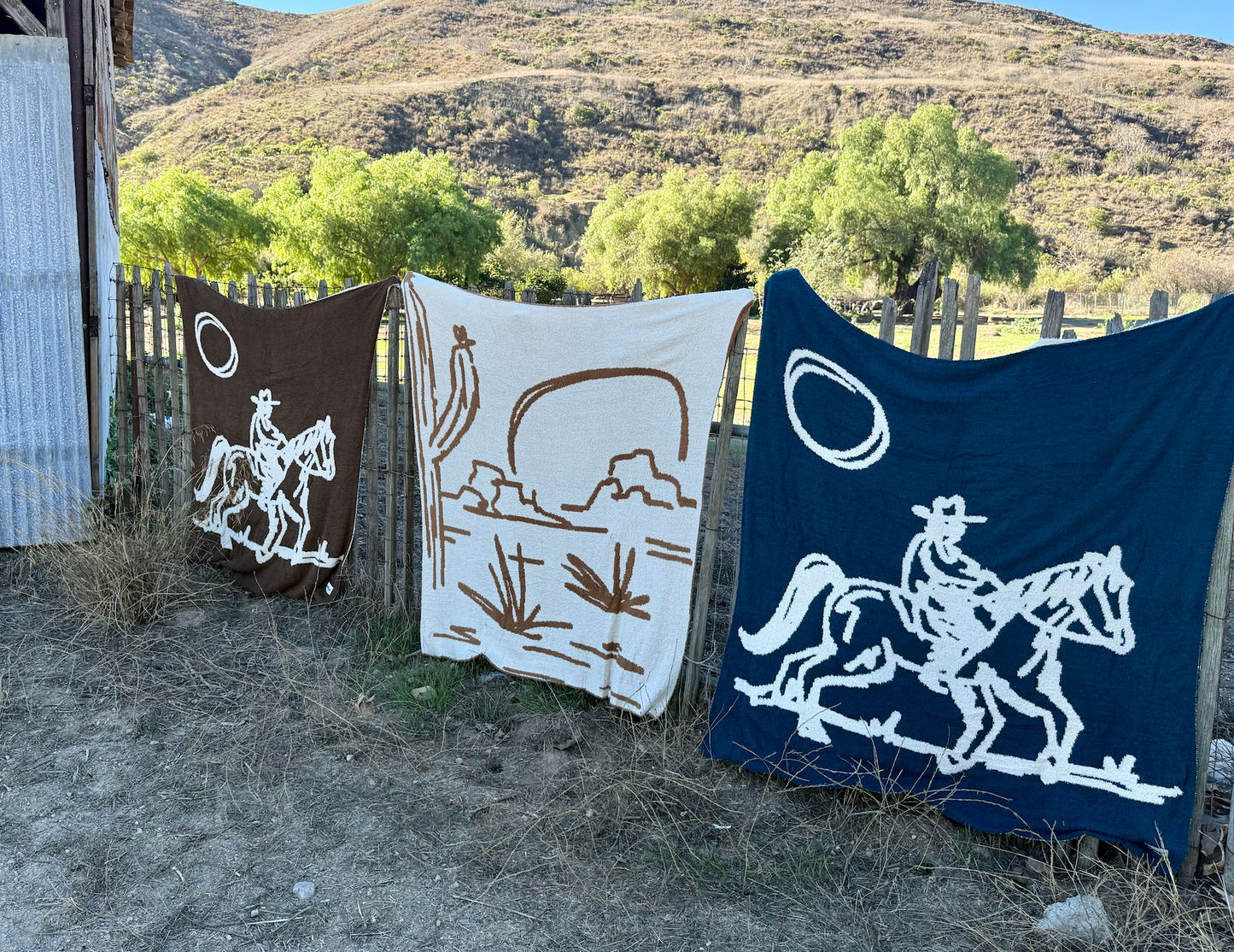Out West Plush Throw - Canyon Clay