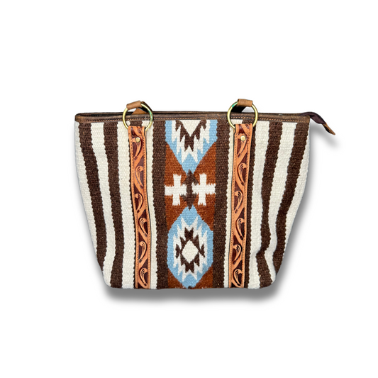 M&F Brown Aztec Stripe Tote