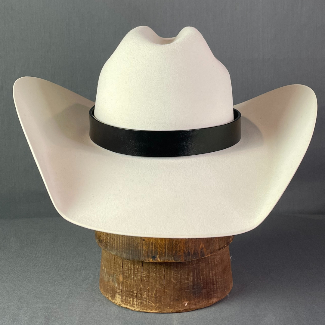 Classic Leather Hat Band with Concho Buckle