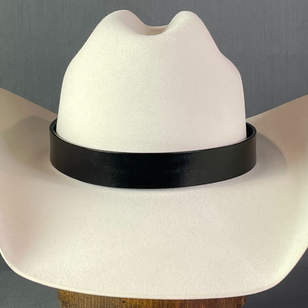 Classic Leather Hat Band with Concho Buckle