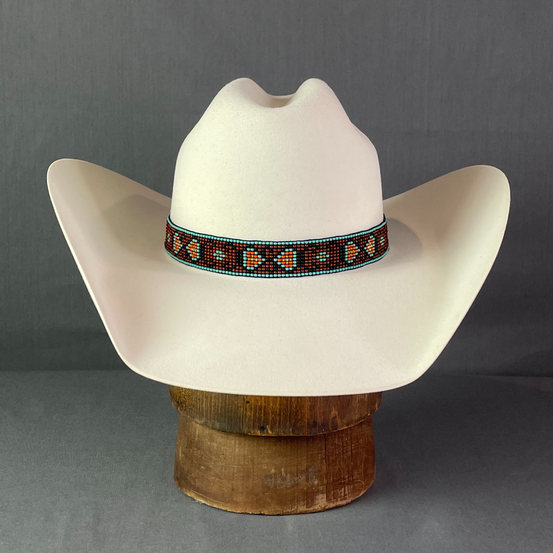 Multi-Brown Beaded Hat Band