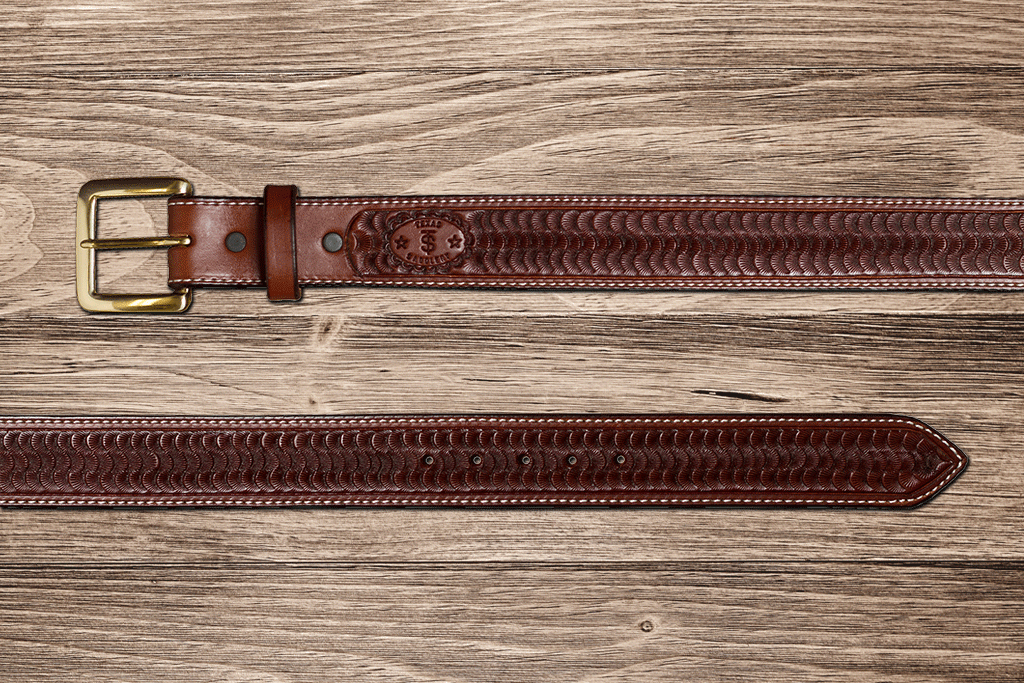 Texas Saddlery Western Chocolate Swirl Belt